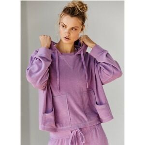 Free People Movement Radiant Hoodie Purple Terry Boxy Pullover Athleisure XSmall
